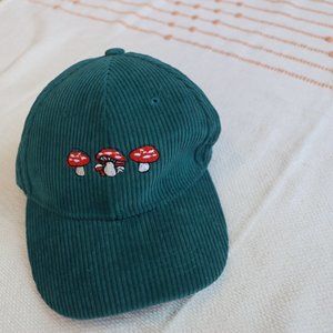 Mushroom corduroy green hat